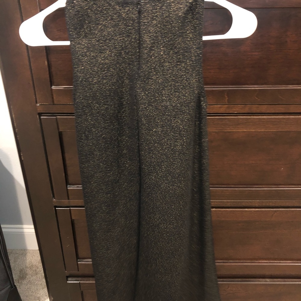 Sparkly black with gold dress